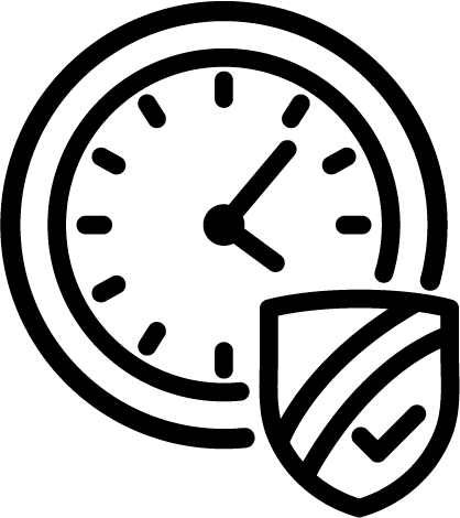icone horloge et bouclier