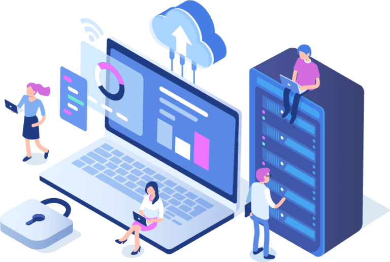 illustration cloud et serveurs